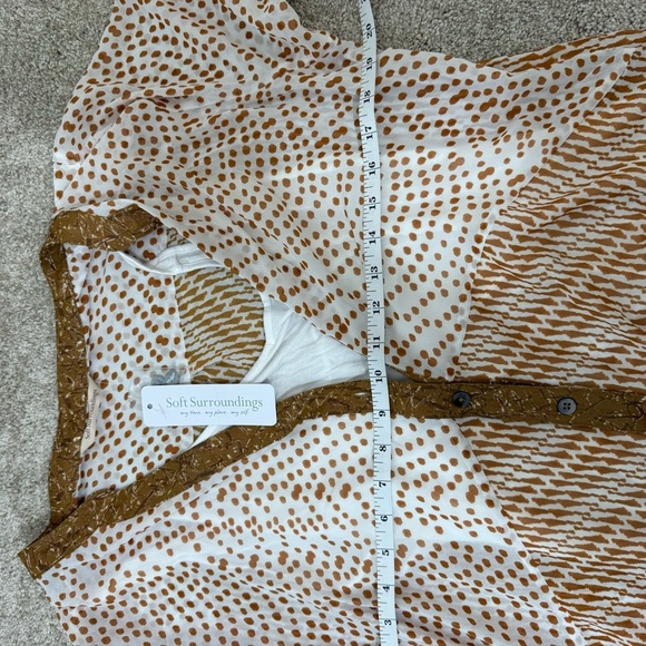 NWT Soft Surroundings Eliza Shirt Bronze Abstract Size Large with Knit Tank Boho - Picture 9 of 13